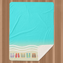Teenslippers Beach Waves Blauw Sherpa Deken