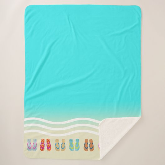 Teenslippers Beach Waves Blauw Sherpa Deken (Voorkant)