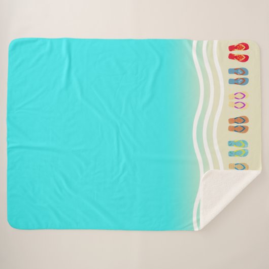 Teenslippers Beach Waves Blauw Sherpa Deken (Voorkant (horizontaal))