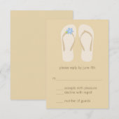 teenslippers Beach Weddenschap RSVP-kaarten - blau RSVP Kaartje (Voorkant / Achterkant)