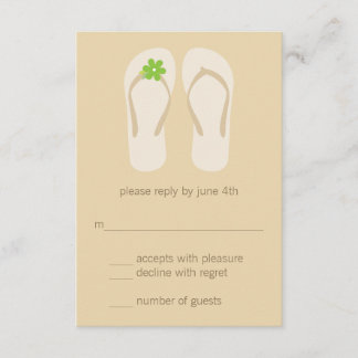 teenslippers Beach Weddenschap RSVP-kaarten - groe RSVP Kaartje