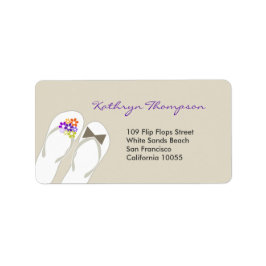 Teenslippers Beach Wedding Adresetiketten Etiket