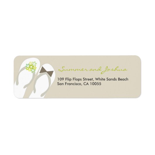 Teenslippers Beach Wedding Adresetiketten Etiket (Voorkant)