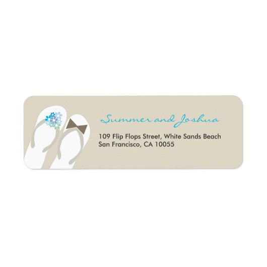 Teenslippers Beach Wedding Adresetiketten Etiket (Voorkant)