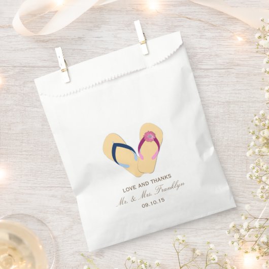 Teenslippers Beach Wedding Favor Bag Bedankzakje (Geknipt)