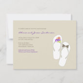 Teenslippers Beach Wedding Reception Kaart (Voorkant)