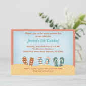 teenslippers Birthday Party Invitation Kaart (Staand voorkant)