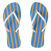Teenslippers Blauw & Sinaasappel Stripe (Voetbed)
