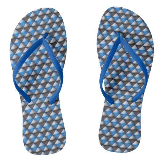 Teenslippers - Blauwe en zwarte diamantairs (Voetbed)