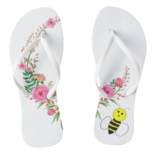 Teenslippers Bloemen Bumblebee Plezier (Voetbed)