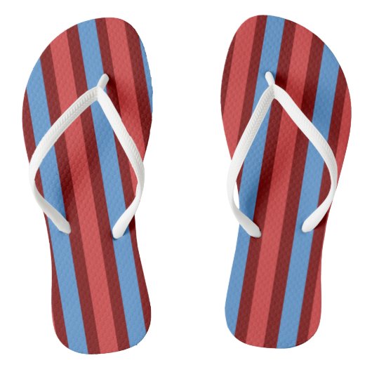 Teenslippers Bourgogne & Blue Stripe (Voetbed)