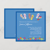 teenslippers Bridal Shower Invitation Kaart (Voorkant / Achterkant)