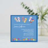 teenslippers Bridal Shower Invitation Kaart (Staand voorkant)