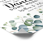 teenslippers bruiloft met groen gebak poster (Hoek)