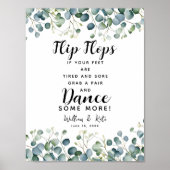 teenslippers bruiloft met groen gebak poster (Voorkant)