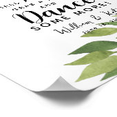 teenslippers bruiloft met groen gebak poster (Hoek)