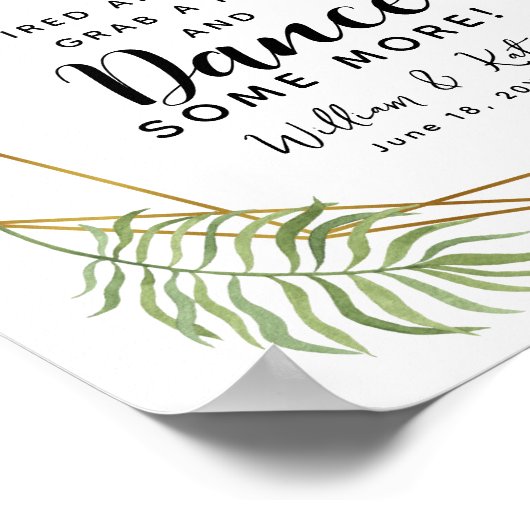 Teenslippers bruiloft met kristal-foliage poster (Hoek)