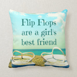 teenslippers Citaat Pillow Kussen