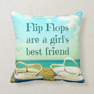 teenslippers Citaat Pillow Kussen