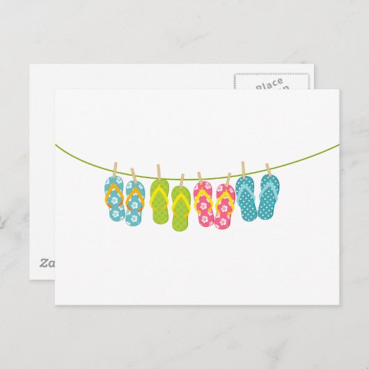 Teenslippers ClothesLine Briefkaart (Voorkant / Achterkant)