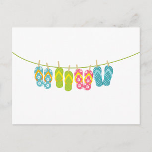 Teenslippers ClothesLine Briefkaart