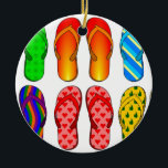 Teenslippers Colorful Fun Beach Theme Summer Gifts Keramisch Ornament<br><div class="desc">Teenslippers Colorful Fun Beach Theme Summer Gifts</div>