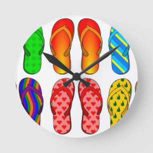 teenslippers Colorful Fun Beach Theme Summer Gifts Ronde Klok