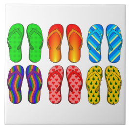 Teenslippers Colorful Fun Beach Theme Summer Gifts Tegeltje