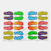 Teenslippers Colorful Fun Beach Theme Summer Gifts Theedoek (Horizontaal)