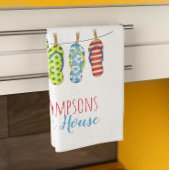 Teenslippers Colorful Personful Beach House Theedoek