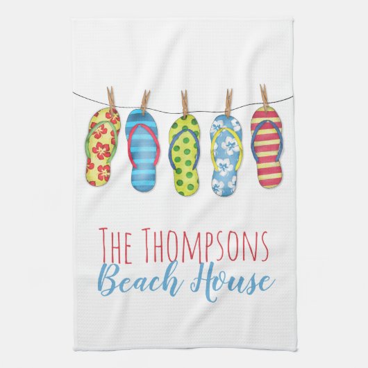 Teenslippers Colorful Personful Beach House Theedoek (Verticaal)