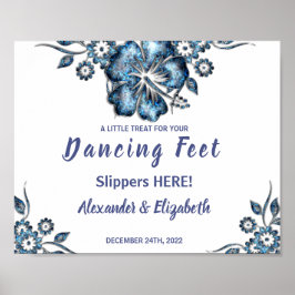 Teenslippers dansingskosten | Blauwe voetzool Poster