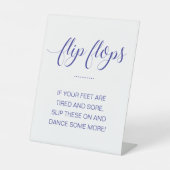 Teenslippers dansschoenen Navy Blue Beach Wedding Reclamebord Met Voetstuk (Voorkant)