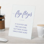 Teenslippers dansschoenen Navy Blue Beach Wedding Reclamebord Met Voetstuk (Insitu)