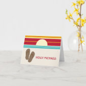 Teenslippers en 70-inch geïnspireerde soonsdemecar kaart (Gele Bloem)