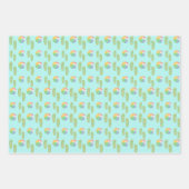 Teenslippers en aanloopbalken met meerdere kleuren inpakpapier vel (Voorkant)