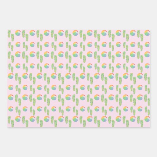 Teenslippers en aanloopbalken met meerdere kleuren inpakpapier vel (Voorkant 3)