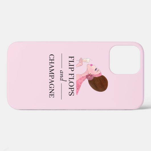 Teenslippers en champagne Case-Mate iPhone case (Achterkant (horizontaal))