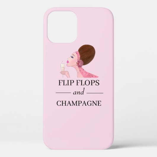 Teenslippers en champagne Case-Mate iPhone case (Achterkant)