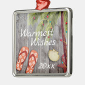 Teenslippers en kerstpalmen met jaarstrand metalen ornament (Links)