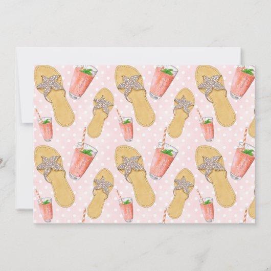 Teenslippers en Lemonade Feestuitnodiging Kaart (Achterkant)