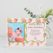 Teenslippers en limonade foto dank u kaart (Staand voorkant)