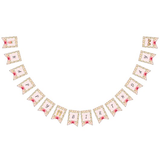 Teenslippers en limonade Happy Birthday Vlaggetjes (Alle)