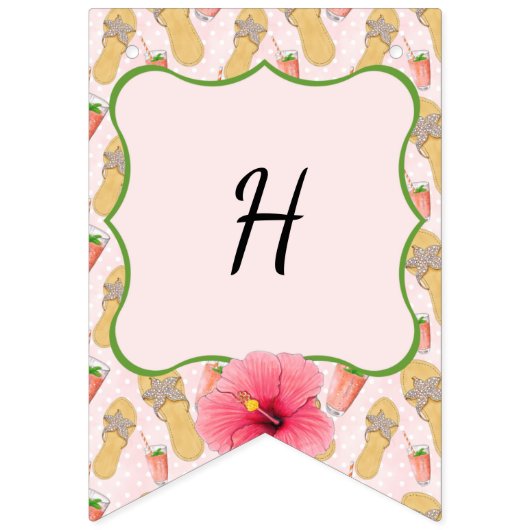 Teenslippers en limonade Happy Birthday Vlaggetjes (Tweede vlag)