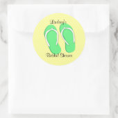 Teenslippers en Polka Dots Ronde Sticker (Tas)