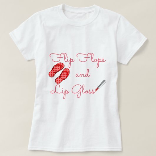 teenslippers en T-Shirt Lip Gloss (Design voorkant)