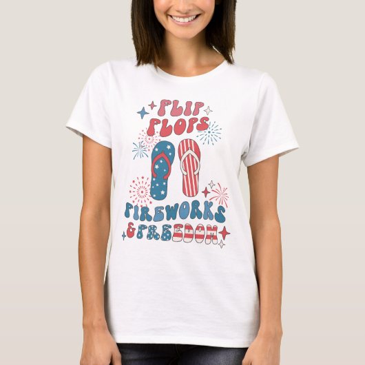 Teenslippers Fireworks Freedom T-shirt (Voorkant)