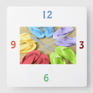 ***TEENSLIPPERS GALORE*** CLOCK VIERKANTE KLOK