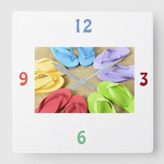 ***TEENSLIPPERS GALORE*** CLOCK VIERKANTE KLOK (Voorkant)