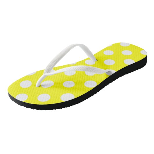 Teenslippers Geel & Wit Polk a Dot (Schuin)